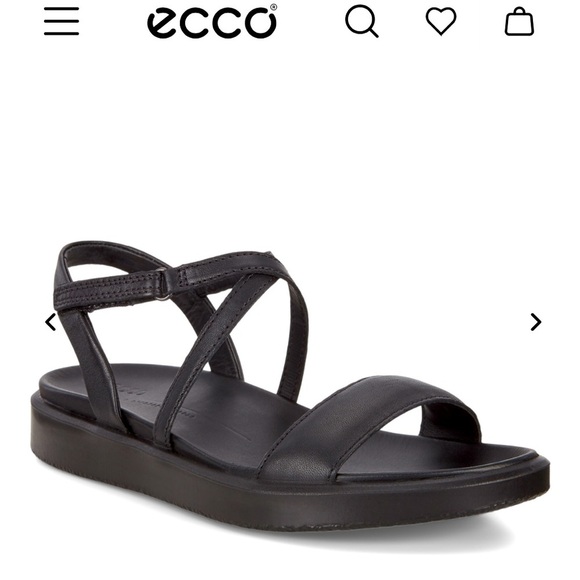 Ecco Shoes - EUC like NEW Ecco size 38 size 7 black Flowt LX women’s sandal.Leather. Danish